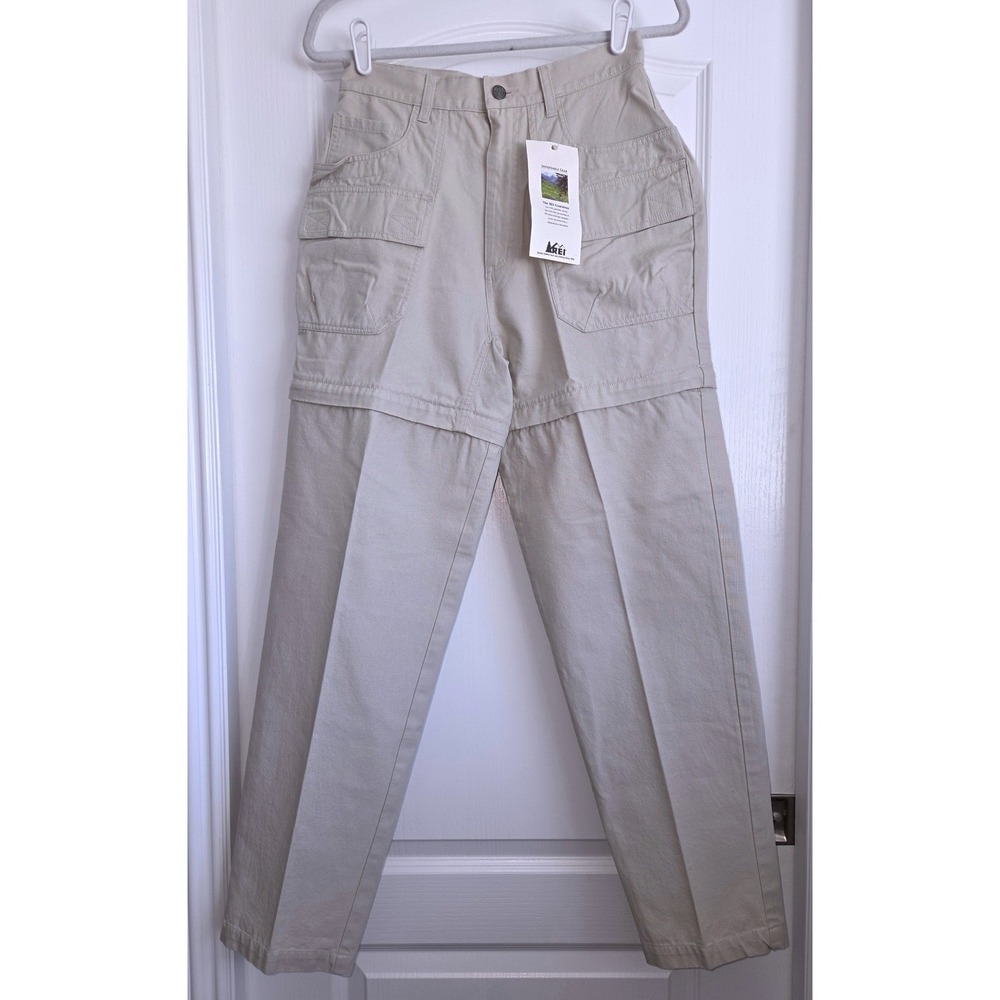 VTG 90s‎ REI Explorer Pants Zip Off Shorts Womens Sz 10 Stone Beige Cargo Hiking
